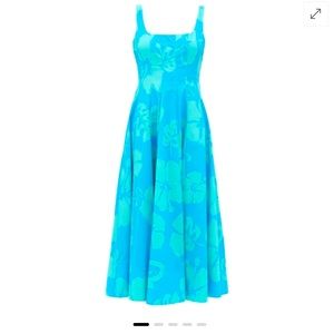 Staud, wells floral print dress blue, 0 US